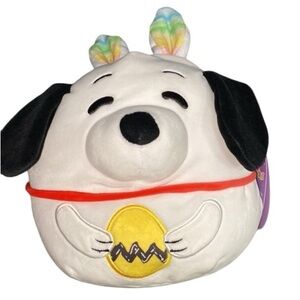 Squishmallow Easter 2024 Peanuts Snoopy Bunny Ears Yellow Egg 8” Plush NWT